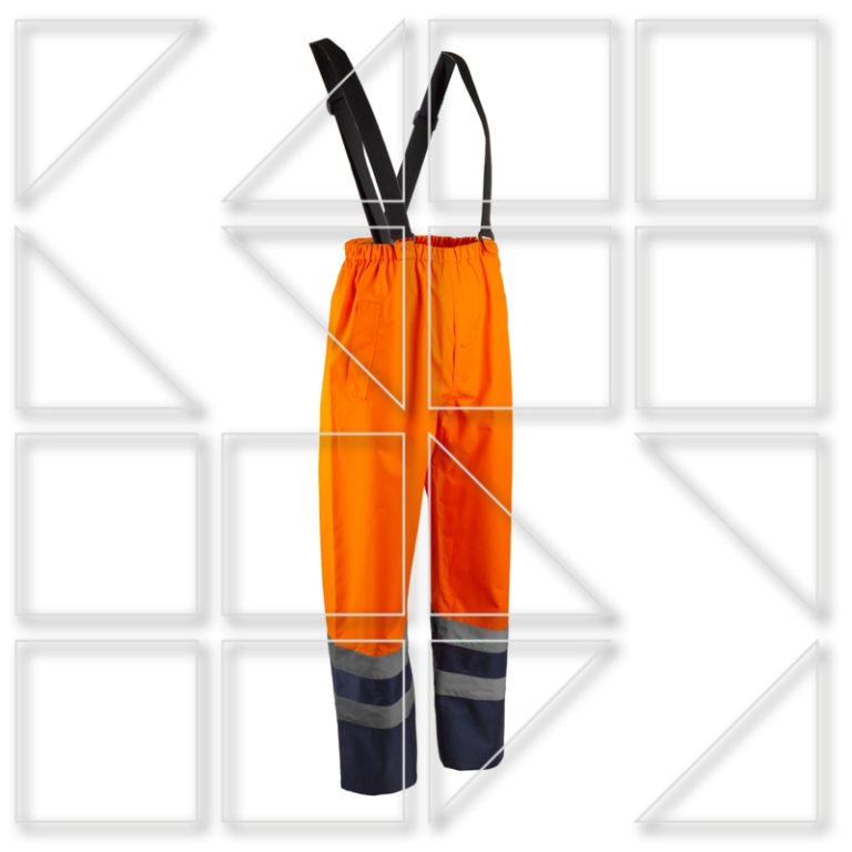 Παντελόνι εργασίας με τιράντα HYDRA Rain Pants Orange HV Navy