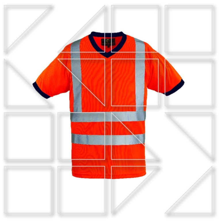 T-SHIRT ΥΨΗΛΗΣ ΑΝΤΑΝΑΚΛΑΣΤΙΚΟΤΗΤΑΣ YARD Orange V Collar - Image